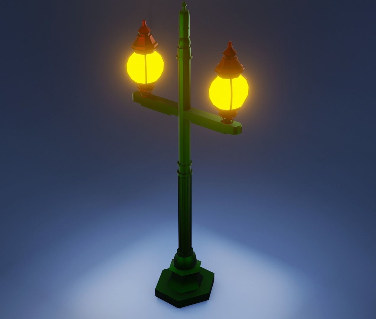 Low Poly Street Lamp 3D Model Free low-poly 3D model_1