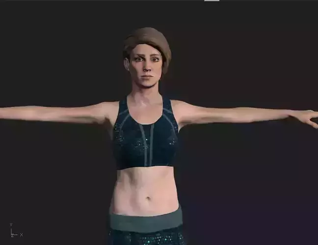 Character woman in skirt