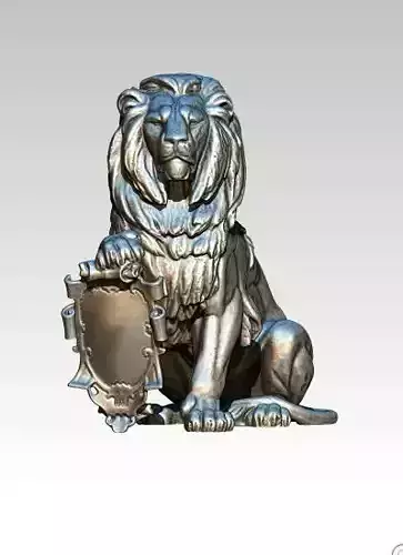 Highpoly Lion with emblem