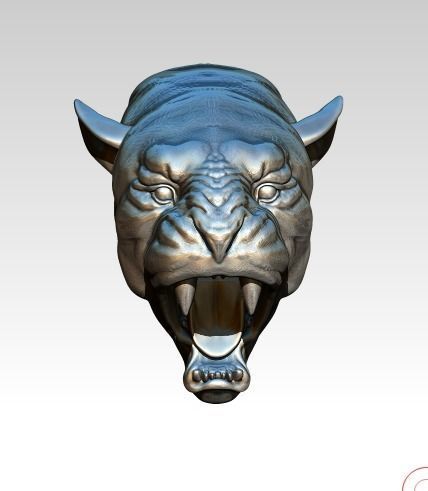 Angry Atack Cat Puma Head 3D print model_1