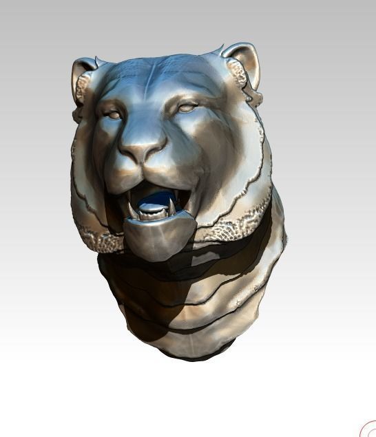 Fur Lion Head 3D print model_3