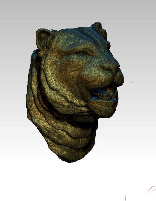 Fur Lion Head 3D print model_4