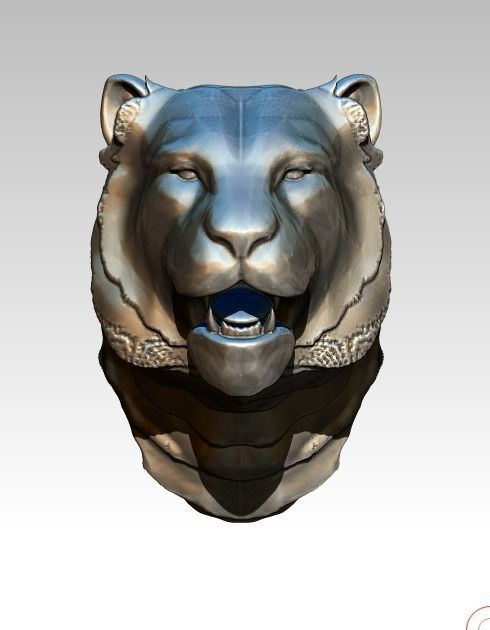 Fur Lion Head 3D print model_1