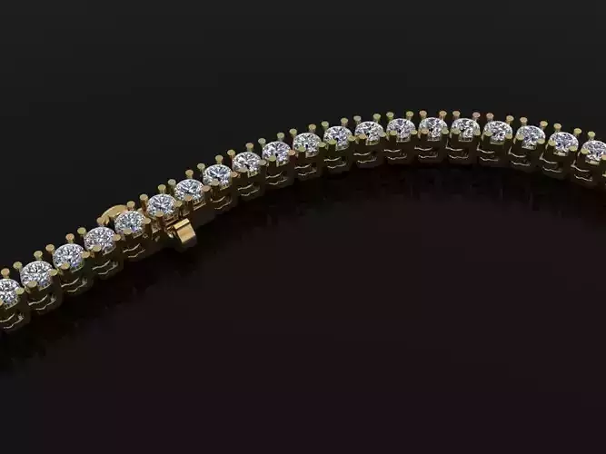 Diamond Tennis Necklace Links 2MM 3D print model