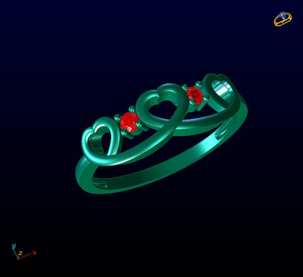 Heart RINGS 3D print model_1