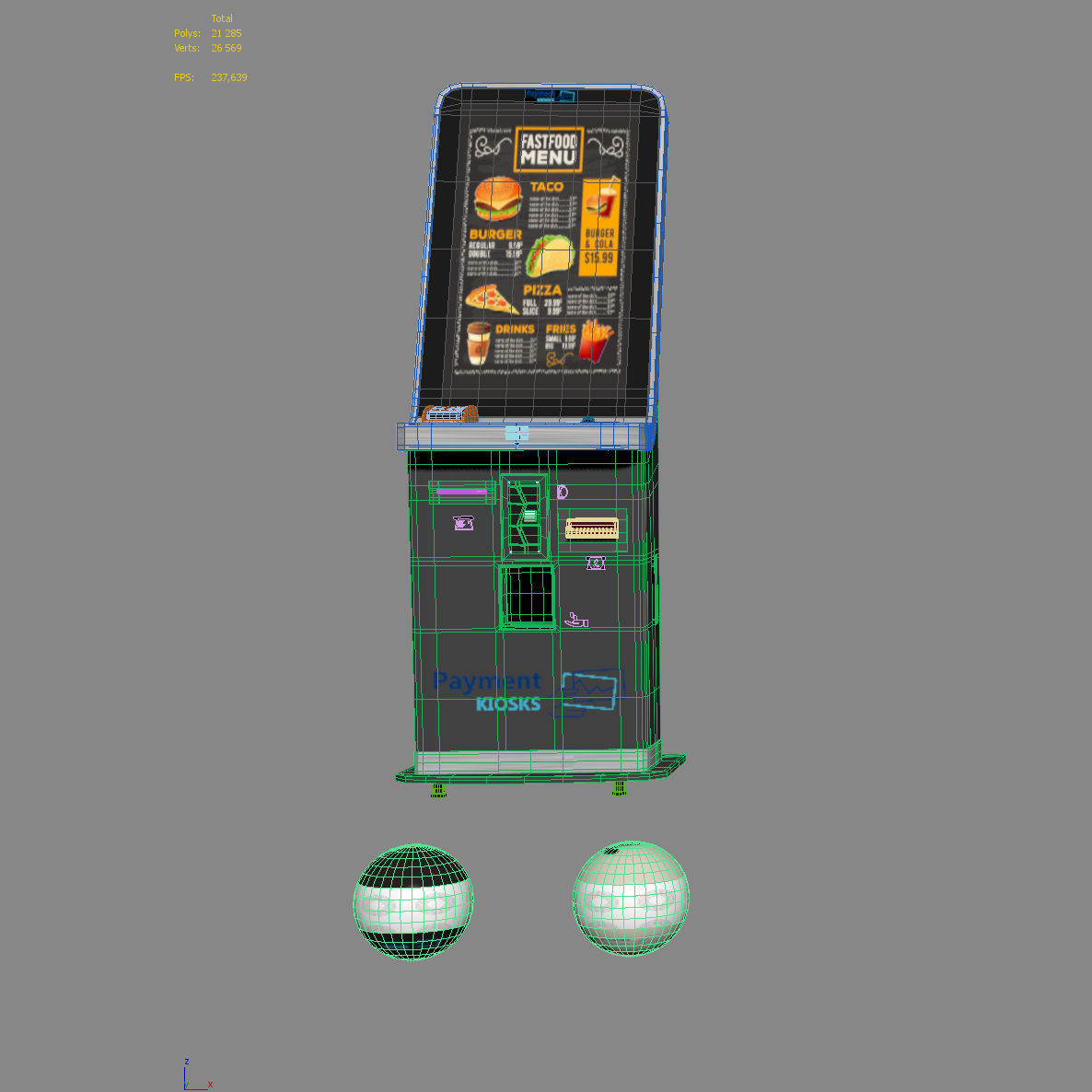 Kiosk PK250 Cash Card Payment 3D model_5