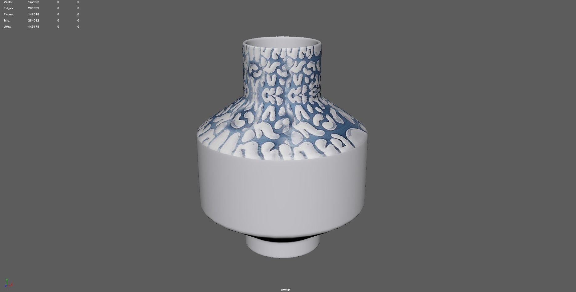 Danice White and Blue  Ceramic Vase 3D print model_3
