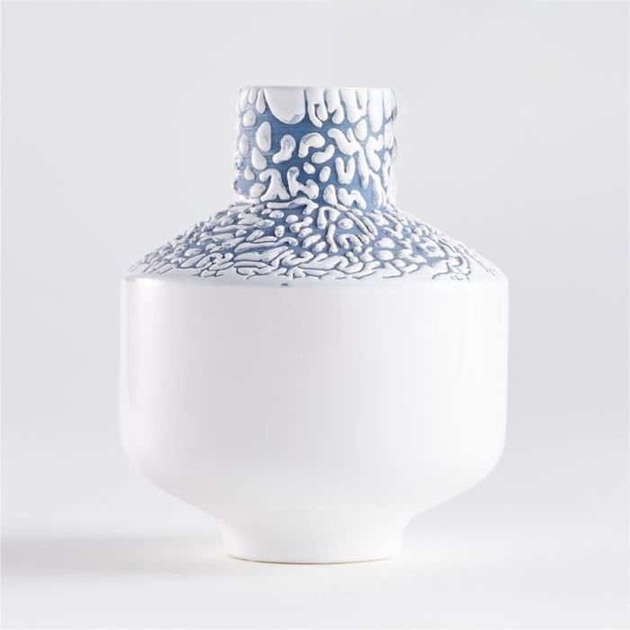 Danice White and Blue  Ceramic Vase 3D print model_4