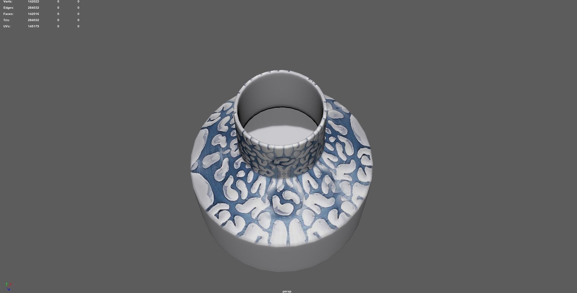 Danice White and Blue  Ceramic Vase 3D print model_2