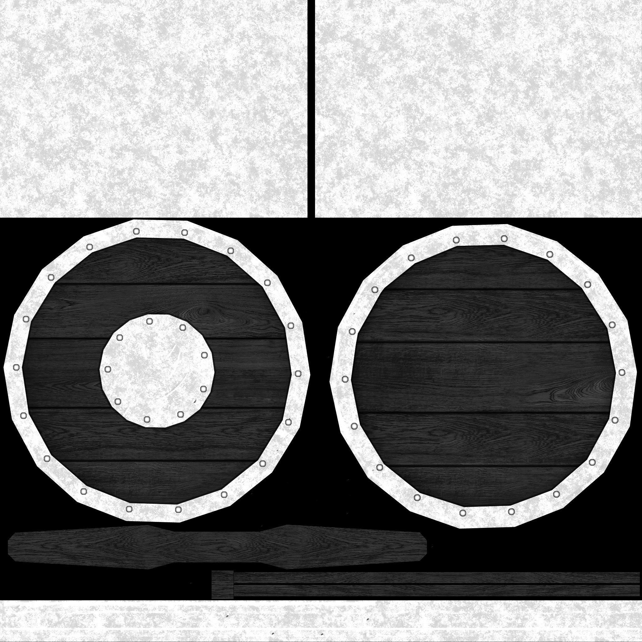 Viking shield Low-poly 3D model_11