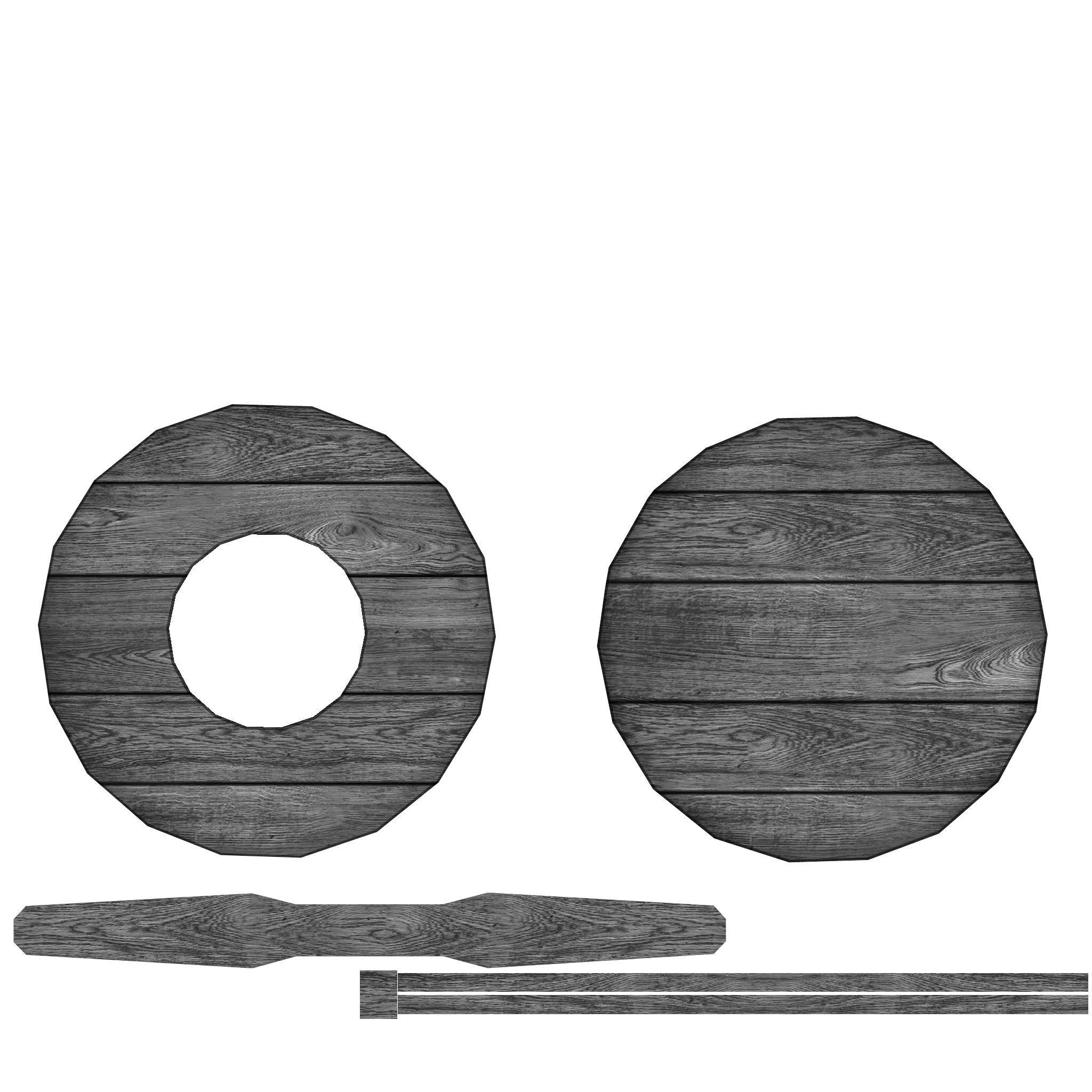 Viking shield Low-poly 3D model_9