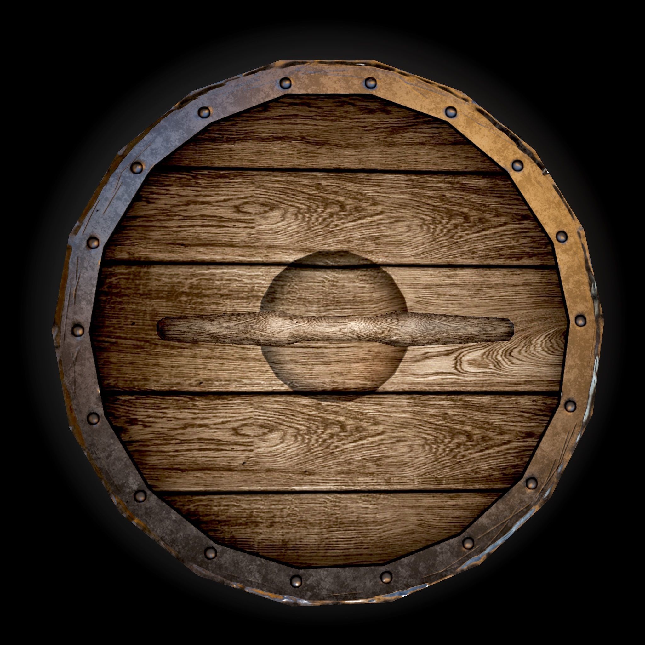 Viking shield Low-poly 3D model_4