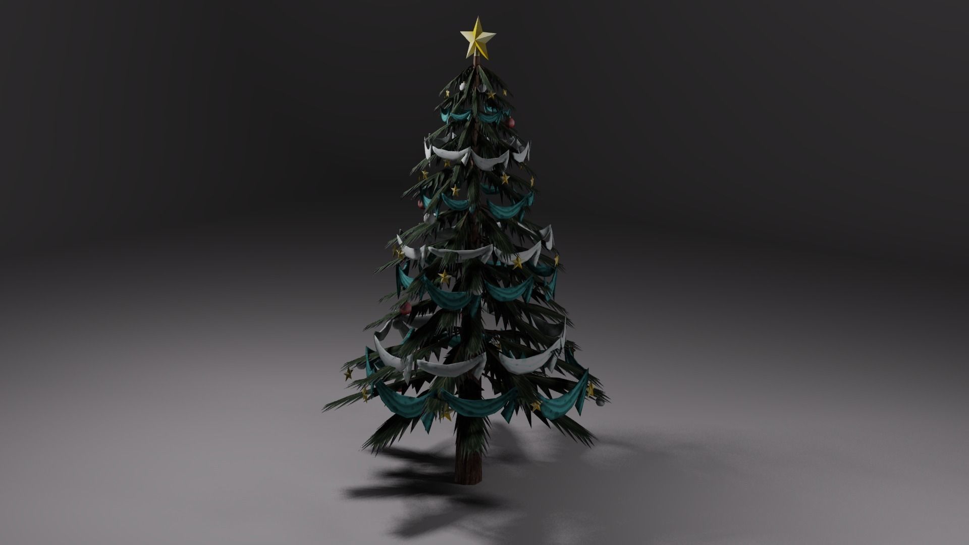 Christmas trees Low-poly 3D model_4