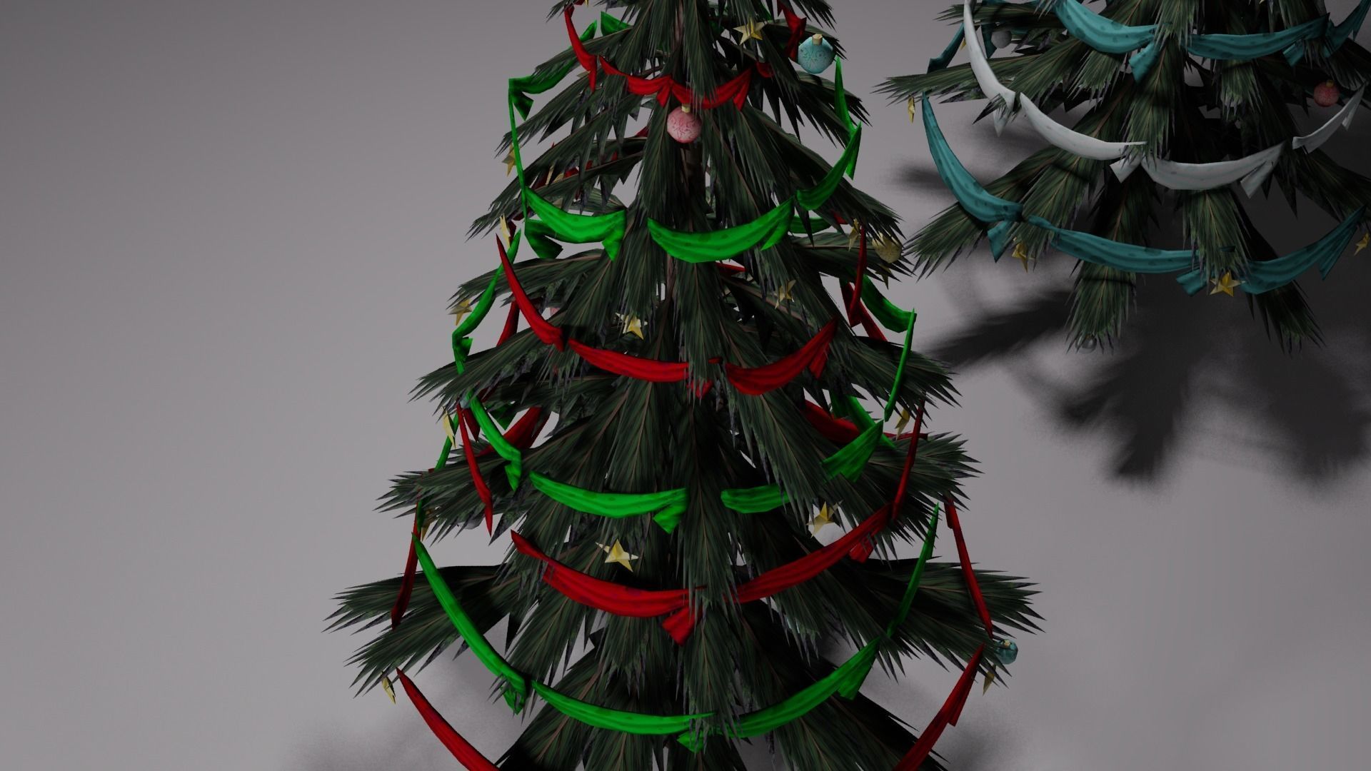 Christmas trees Low-poly 3D model_7