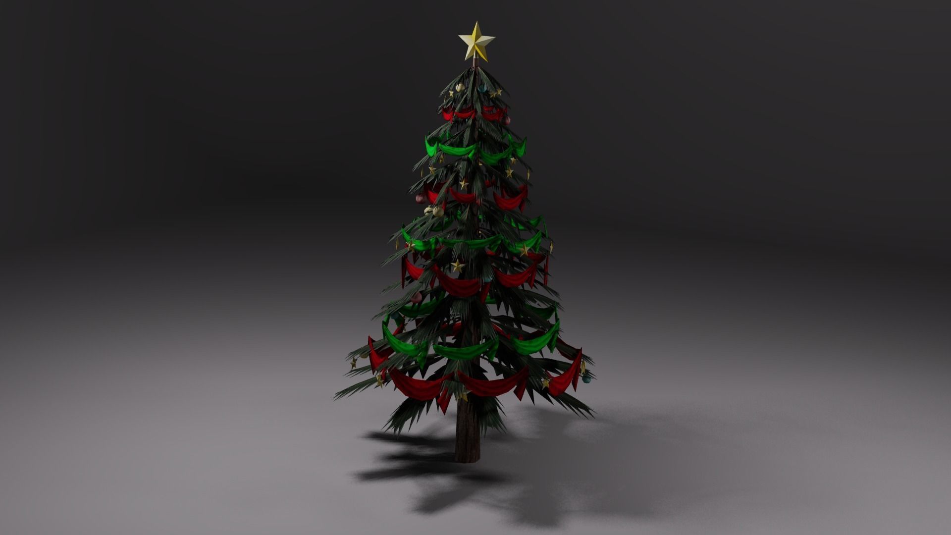 Christmas trees Low-poly 3D model_1