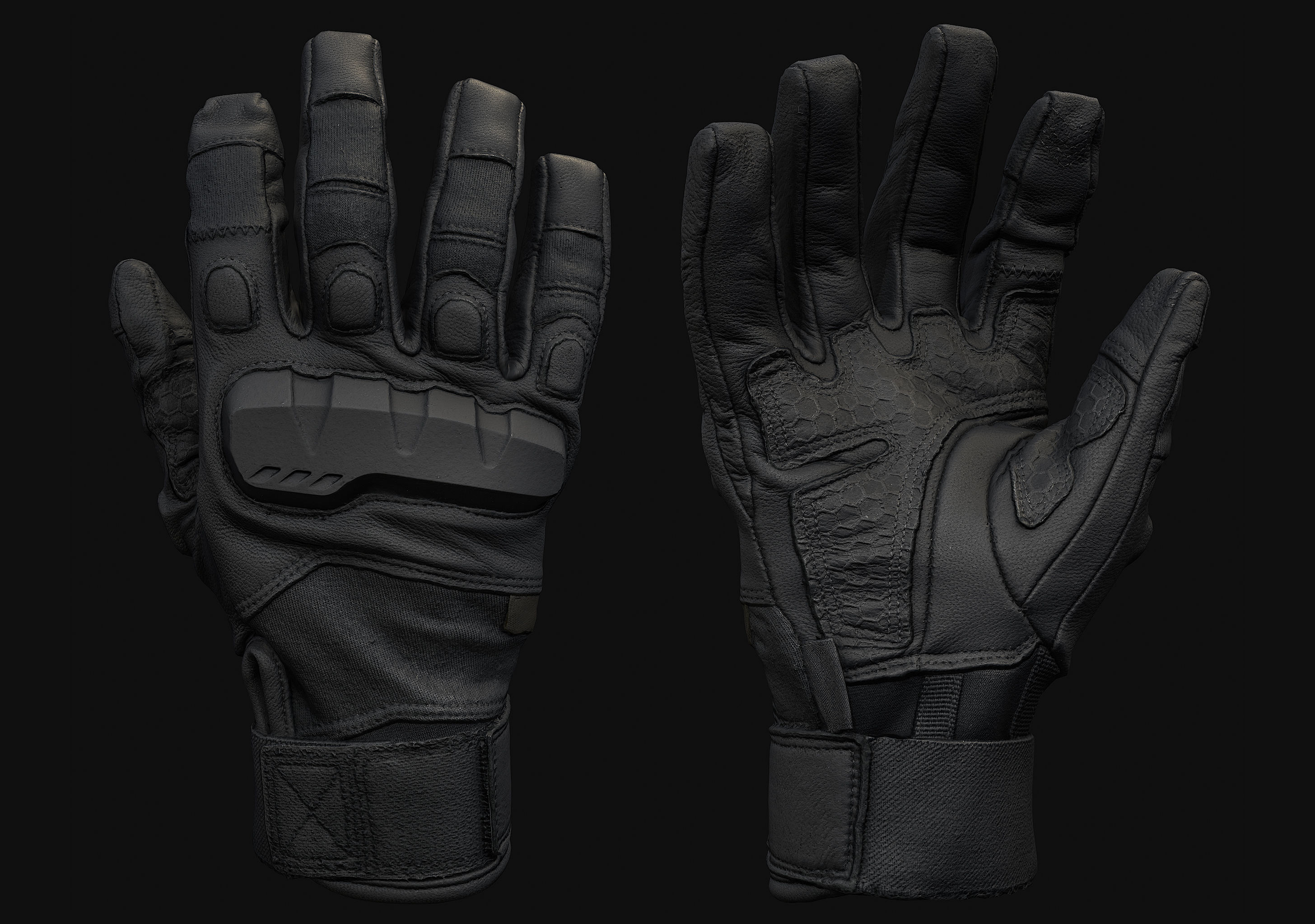 Tactical Gloves 011  Low-poly 3D model_7