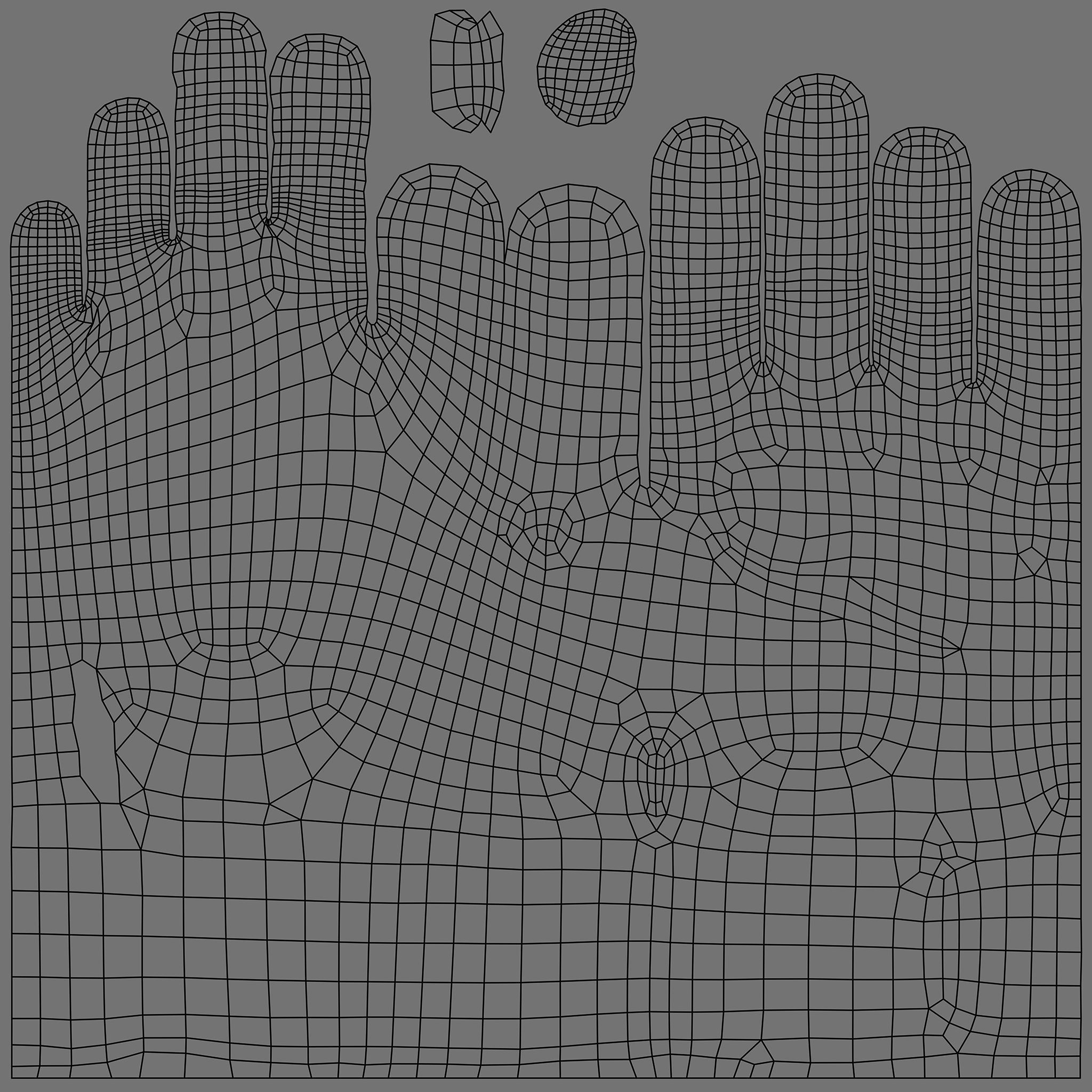 Tactical Gloves 011  Low-poly 3D model_10