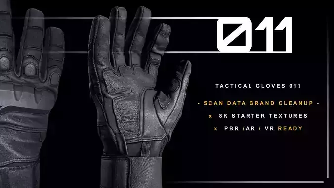 Tactical Gloves 011  Low-poly 3D model