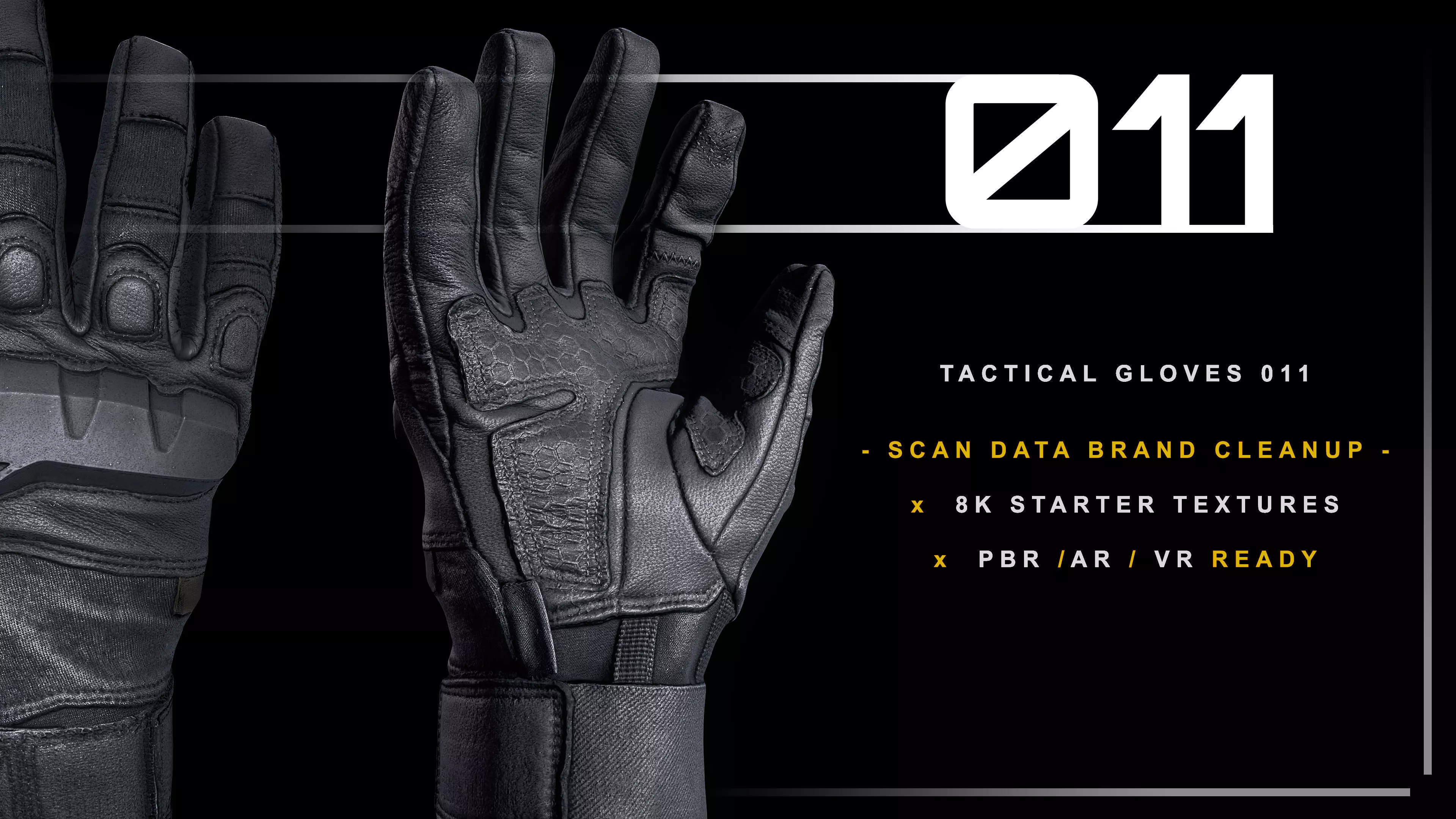 Tactical Gloves 011  Low-poly 3D model_0