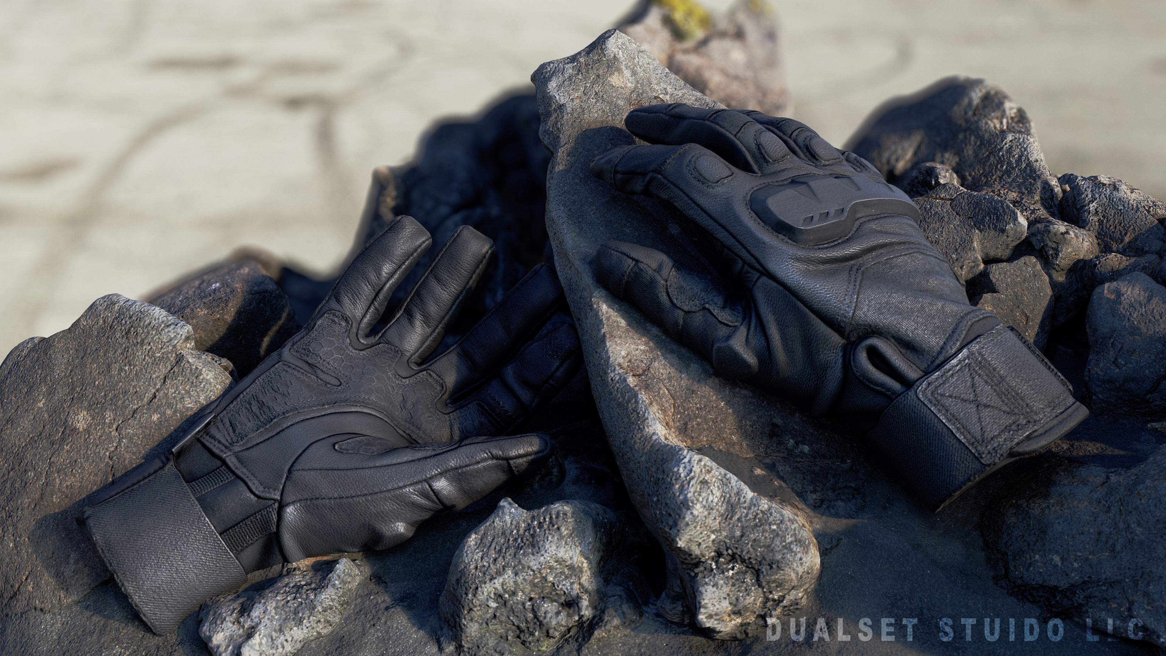 Tactical Gloves 011  Low-poly 3D model_4