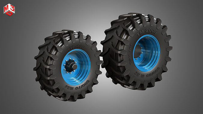 Tractor Tires  and Rims - T01 3D model