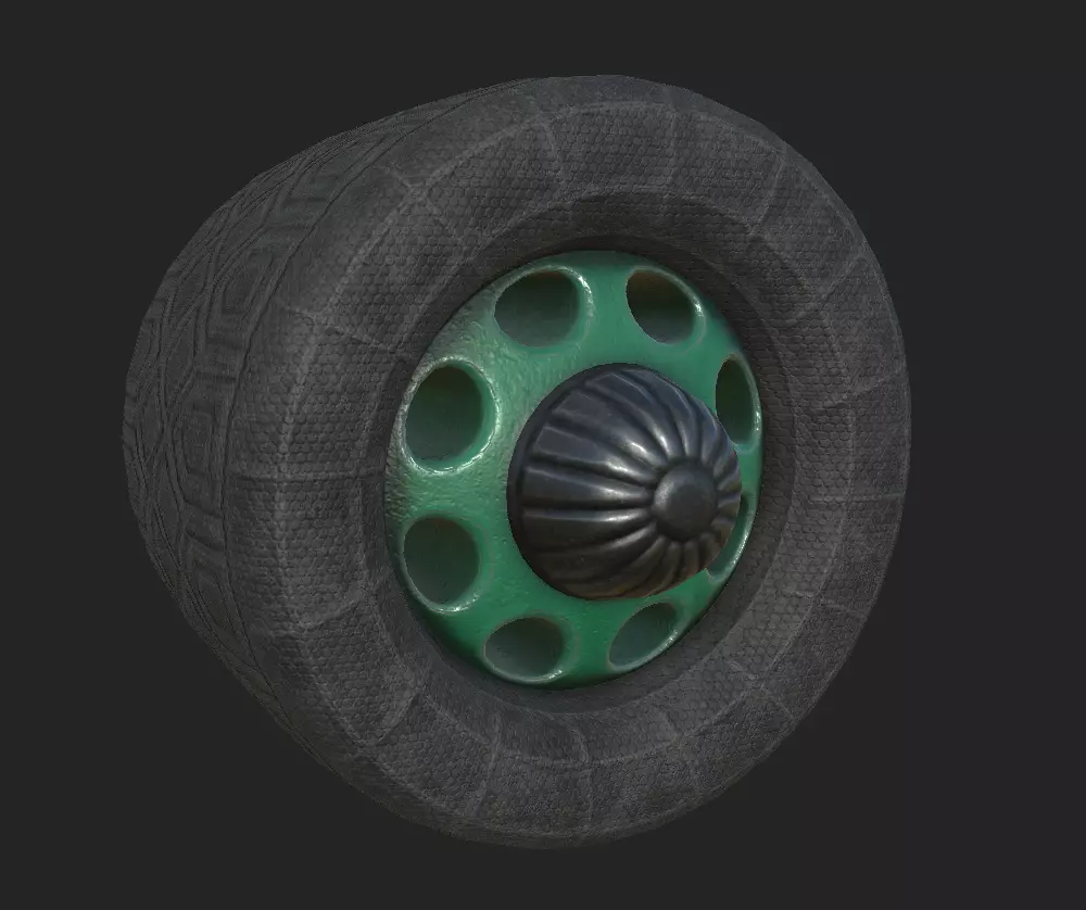 Wheel Cartoon Free low-poly 3D model