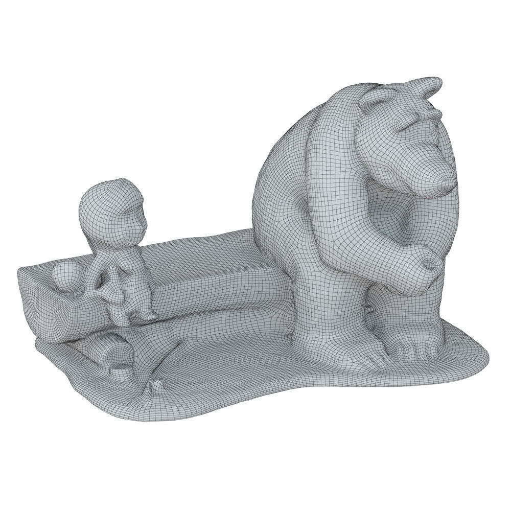 Sculpture Of The Characters Masha And The Bear  3D model_7
