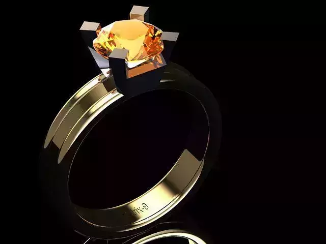 ENG-01 three gold rings stones 3D print model