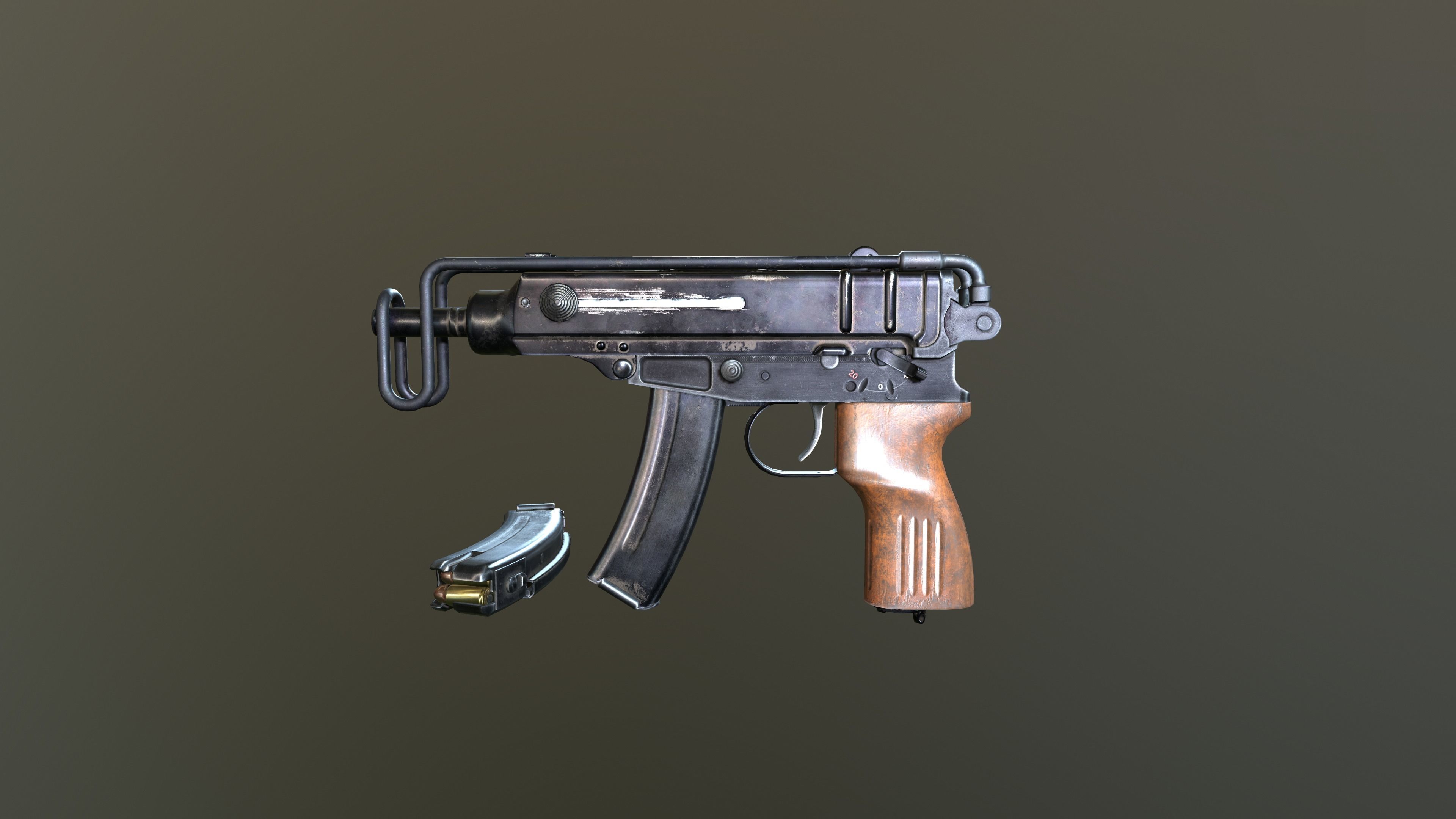 VZ-61 gun Low-poly 3D model_10