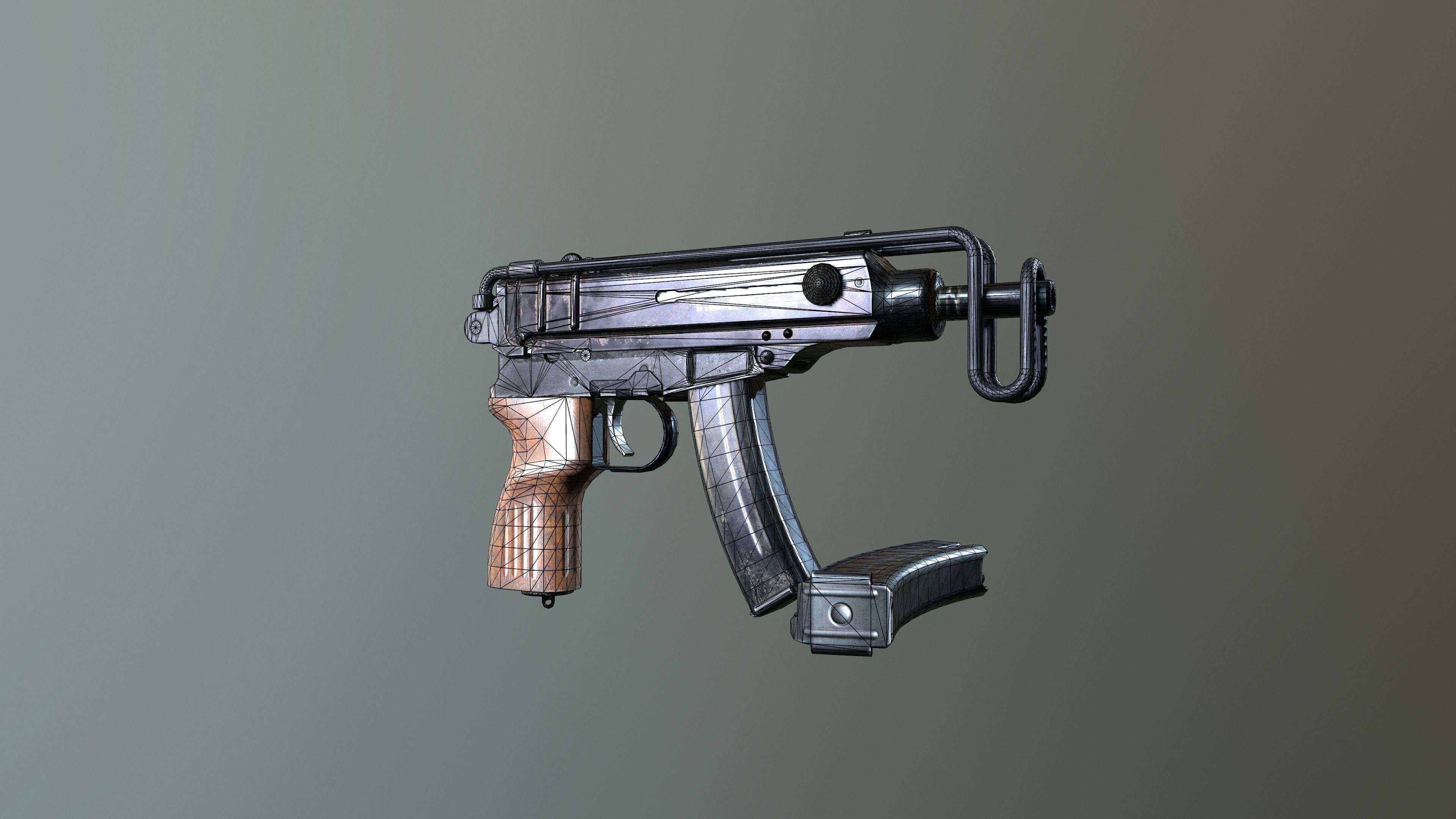 VZ-61 gun Low-poly 3D model_11