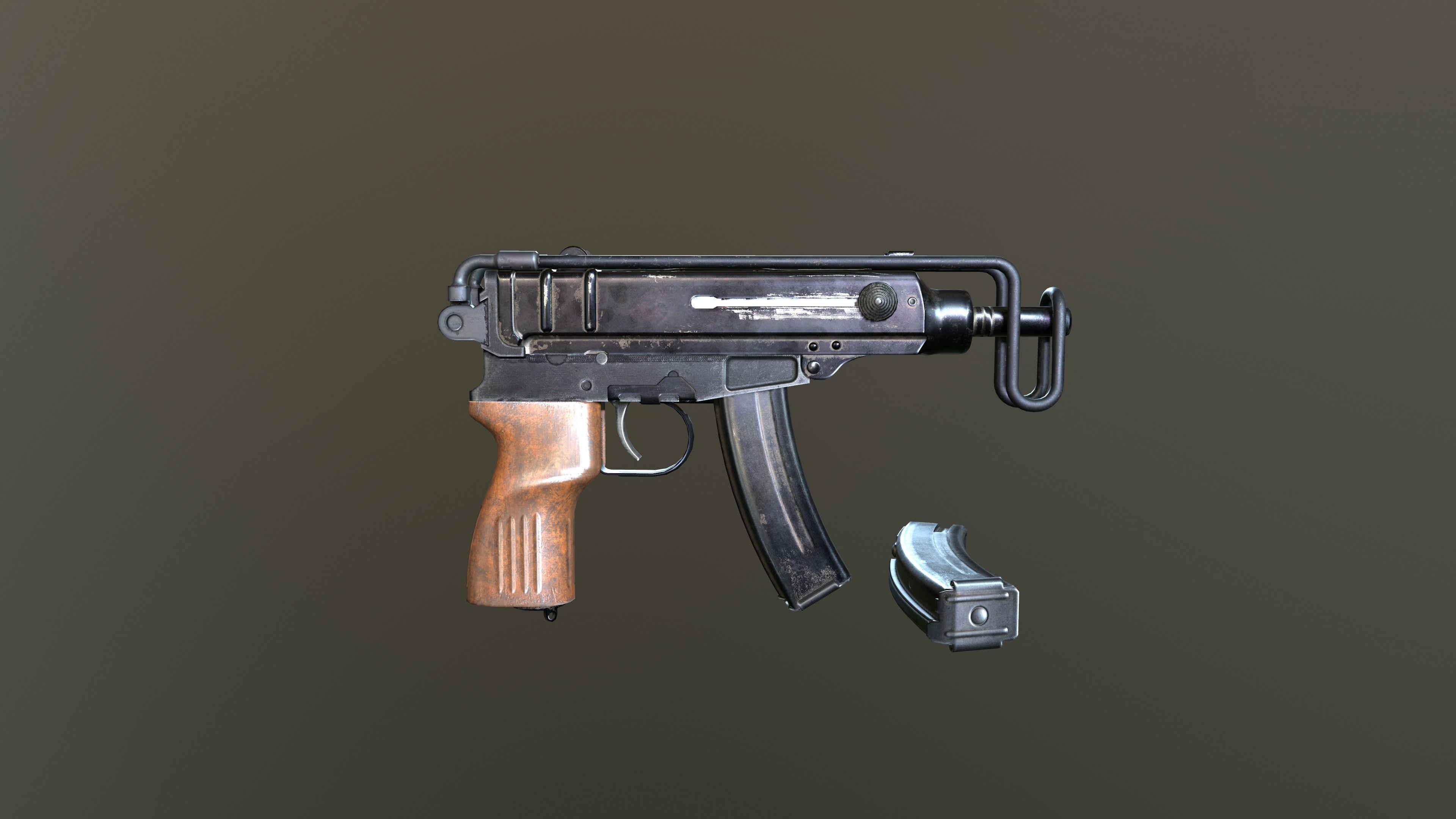 VZ-61 gun Low-poly 3D model_5