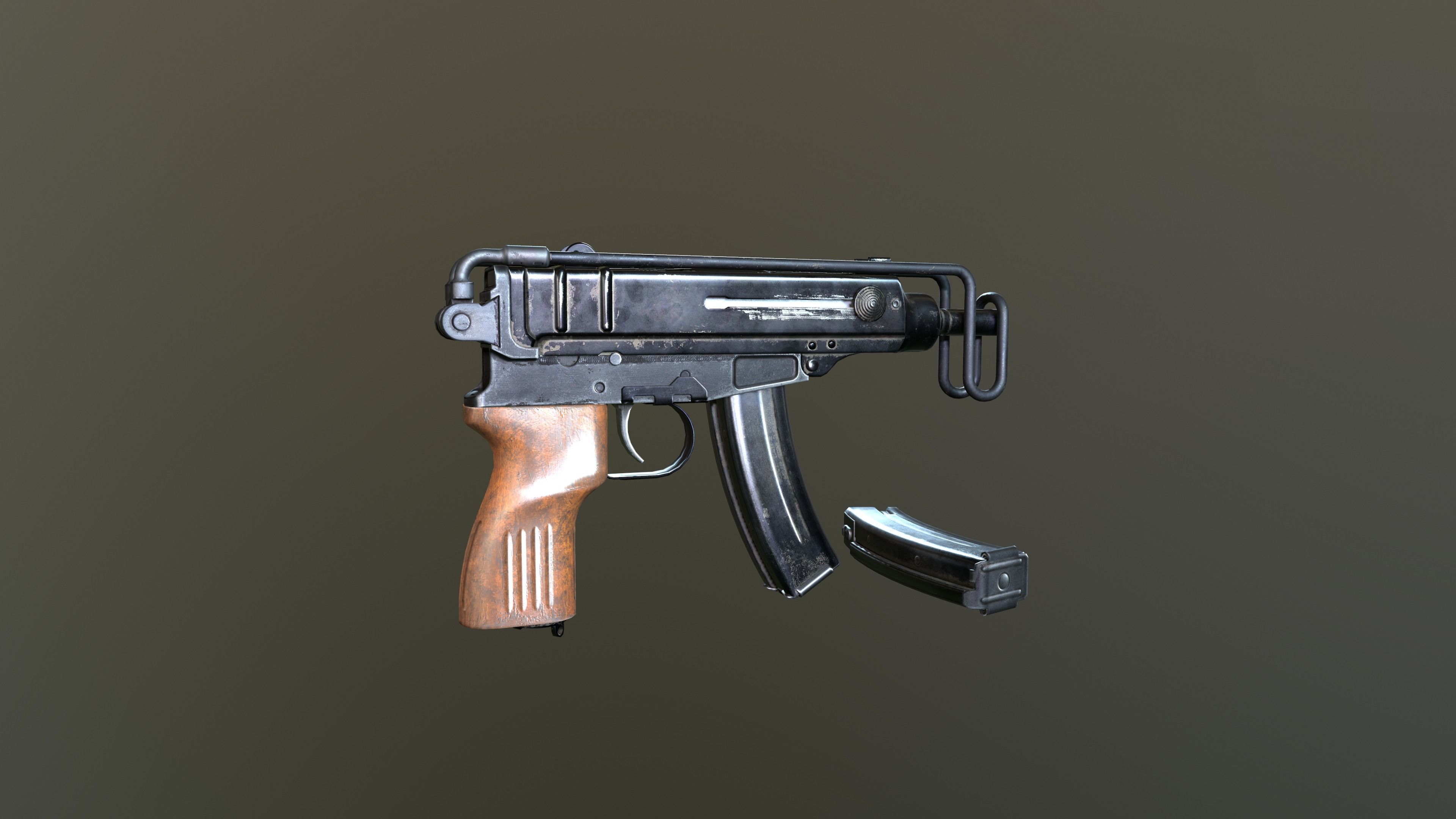 VZ-61 gun Low-poly 3D model_6