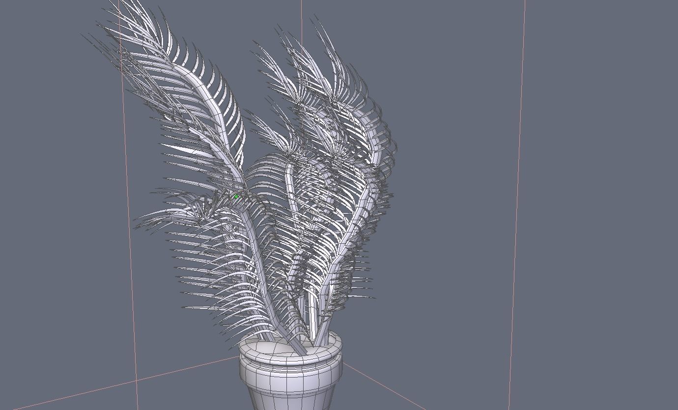 Plant living room - interior design Low-poly 3D model_2