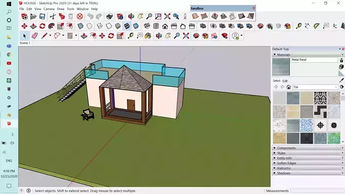 house computer screen showing design of