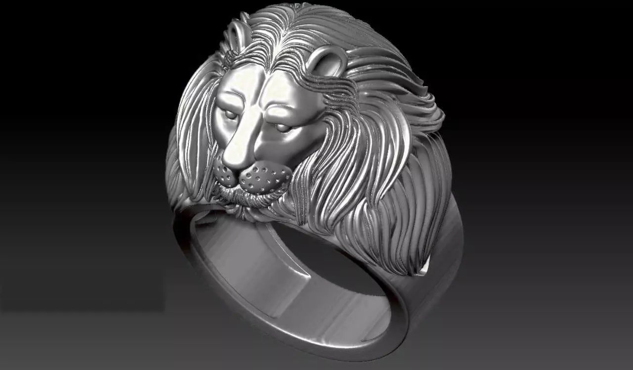 lion ring  3D print model_0