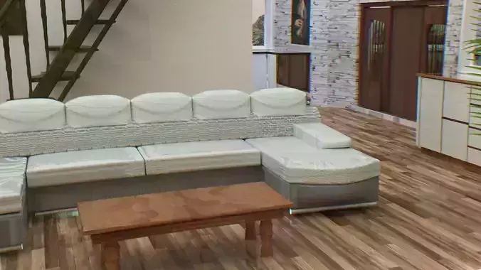 Couch sofa Low-poly 3D model