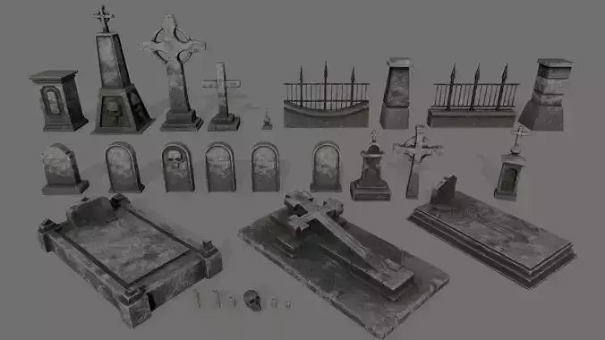 tombstone set two tombstones with skull and crossbones