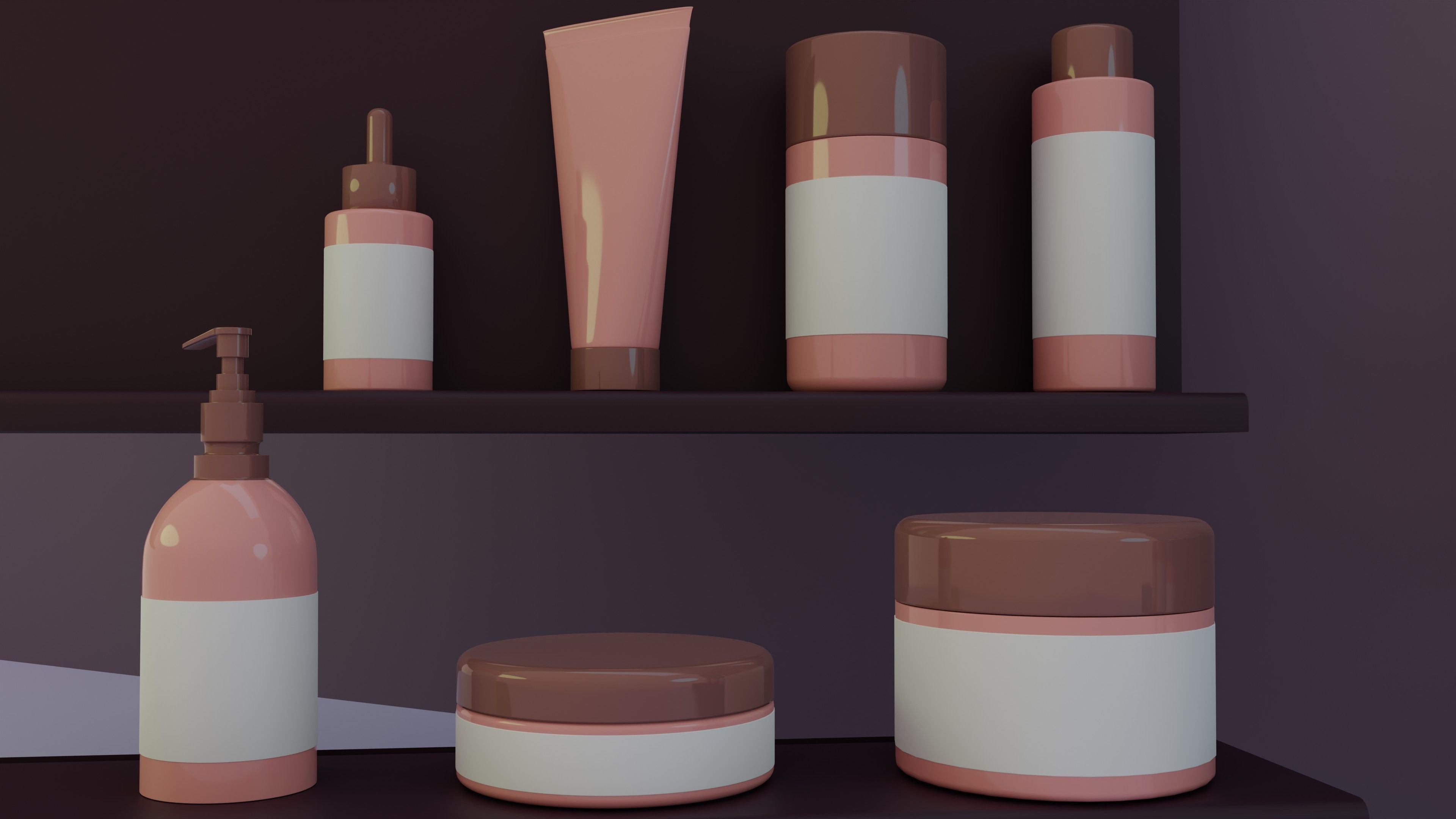 Cosmetic Bottles 3D model_4