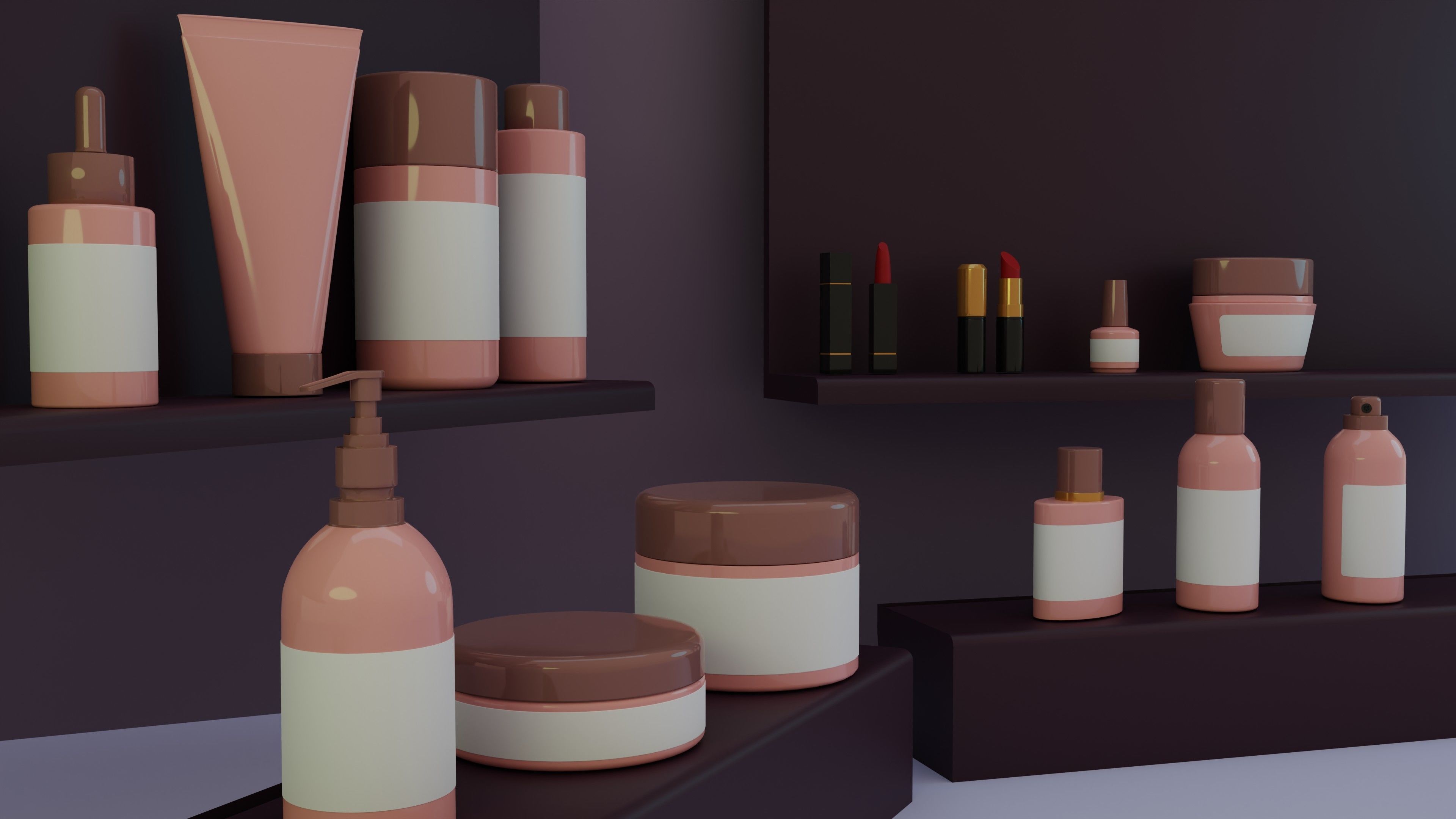 Cosmetic Bottles 3D model_2