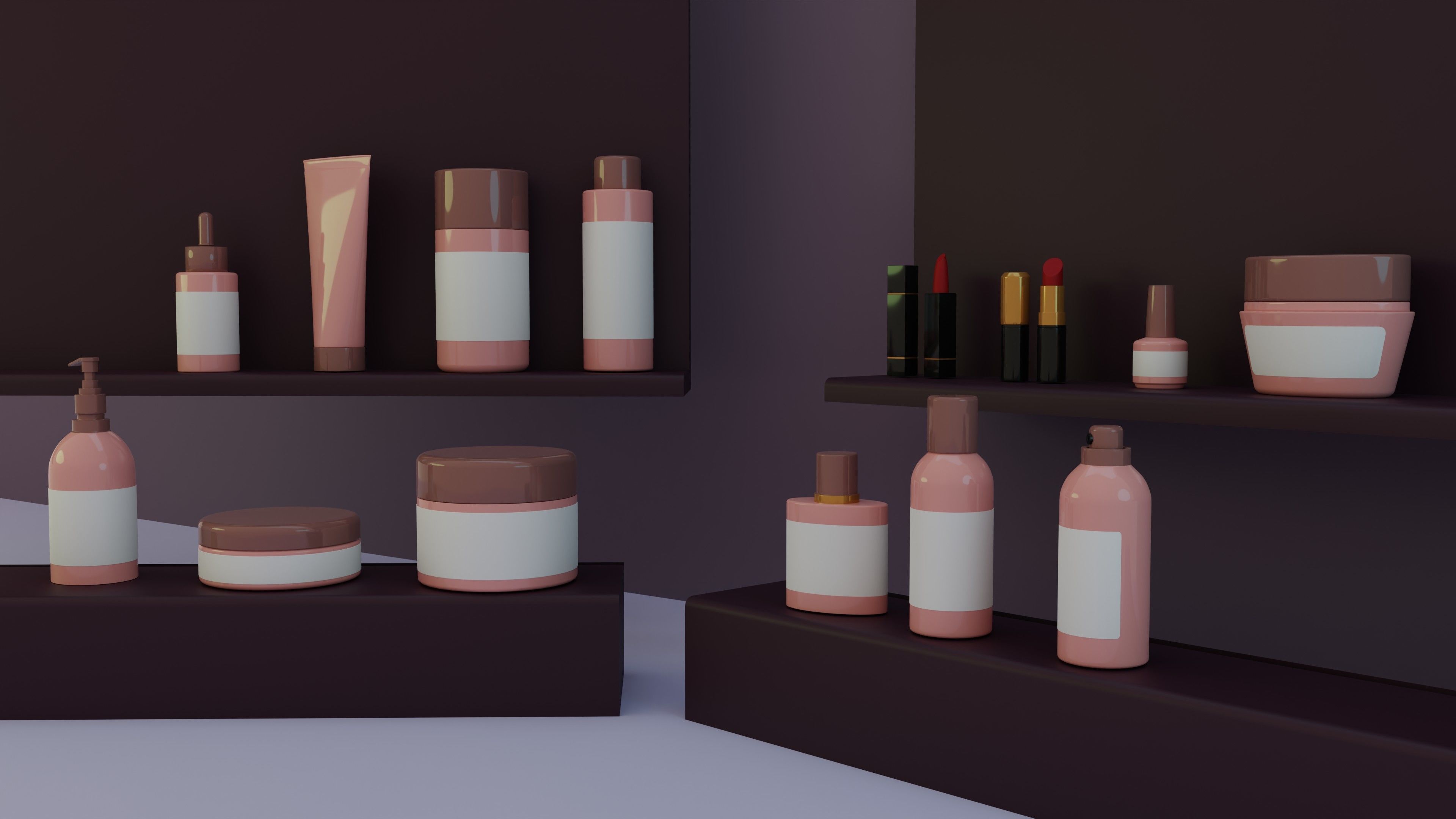 Cosmetic Bottles 3D model_1
