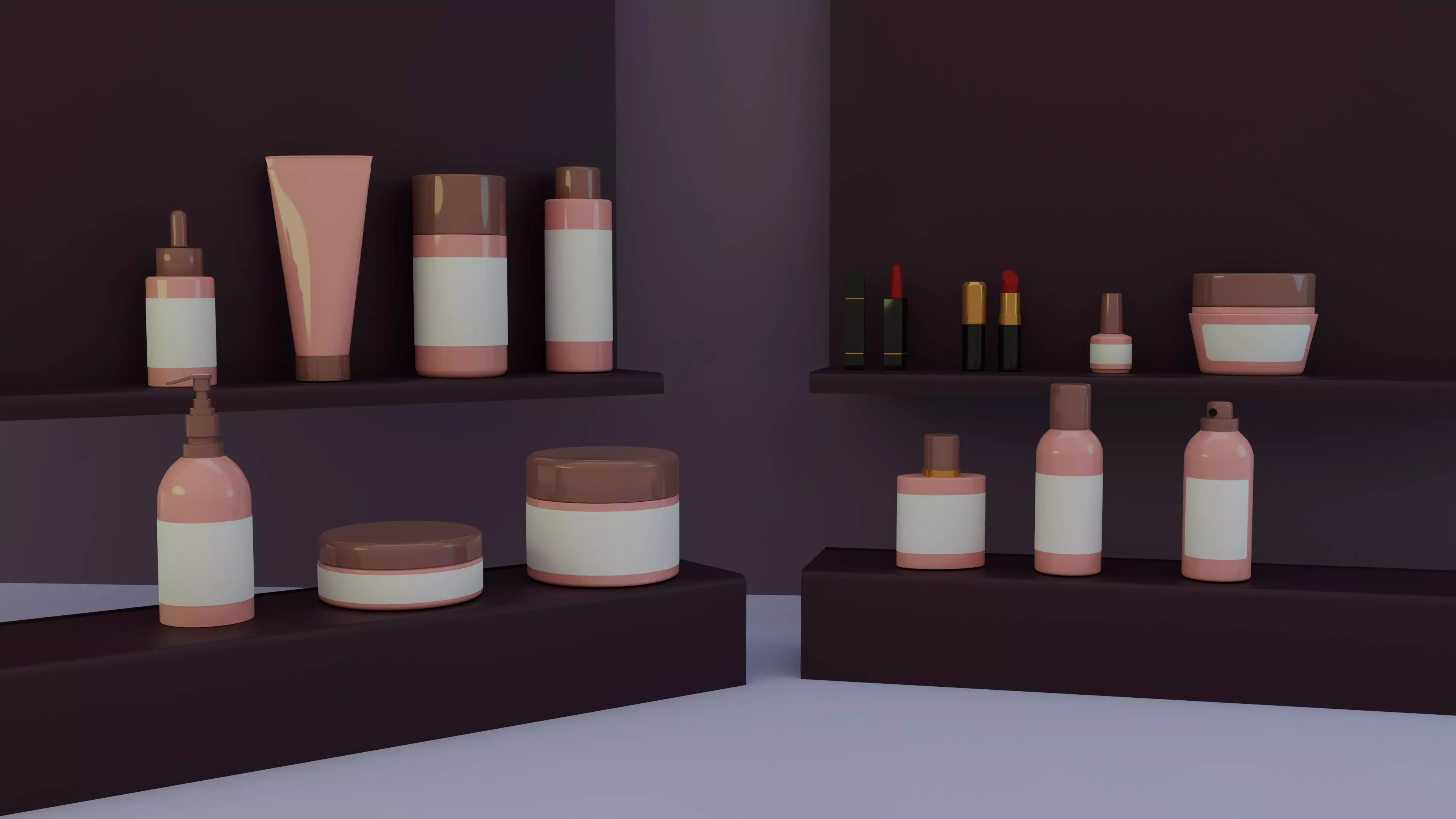 Cosmetic Bottles 3D model_0