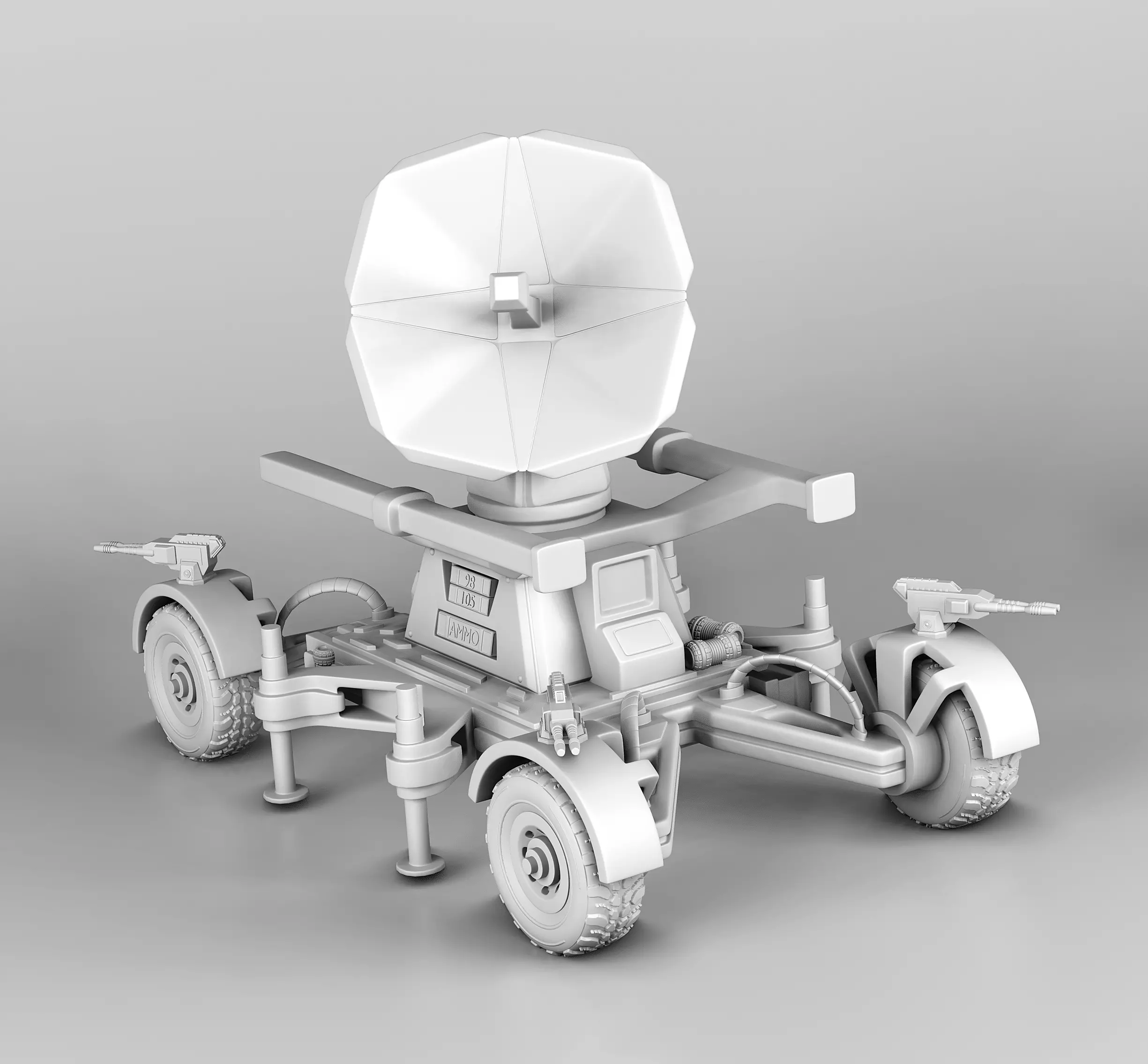 Turret-4 robot 3D print model_0