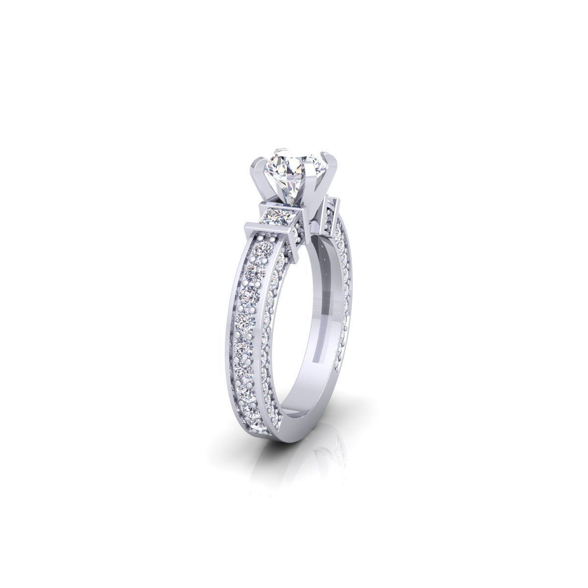 Solitaire Ring 3d Print Model 3D print model_3