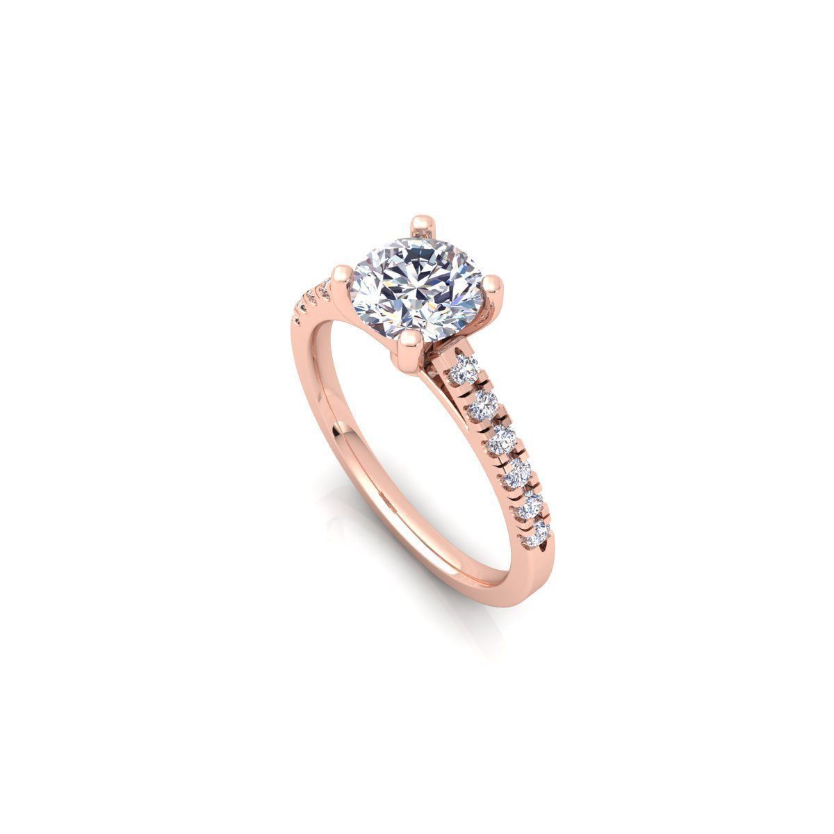 Solitaire Ring 01 3D print model_10