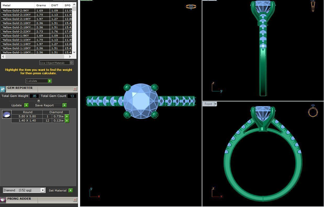 Solitaire Ring 01 3D print model_3