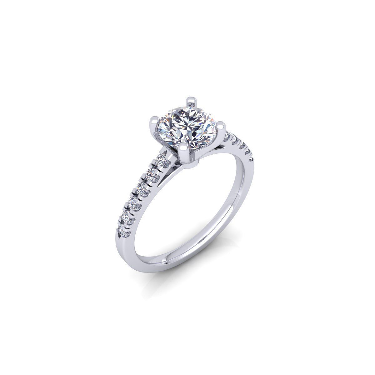 Solitaire Ring 01 3D print model_9