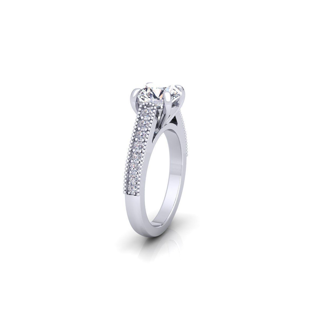 Solitaire Ring 22 3D print model_3