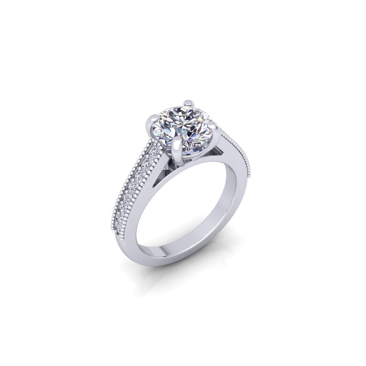 Solitaire Ring 22 3D print model_9