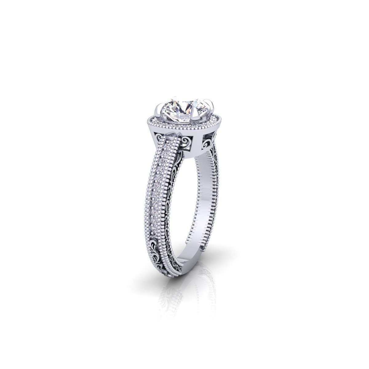 Solitaire Ring 18 3D print model_2