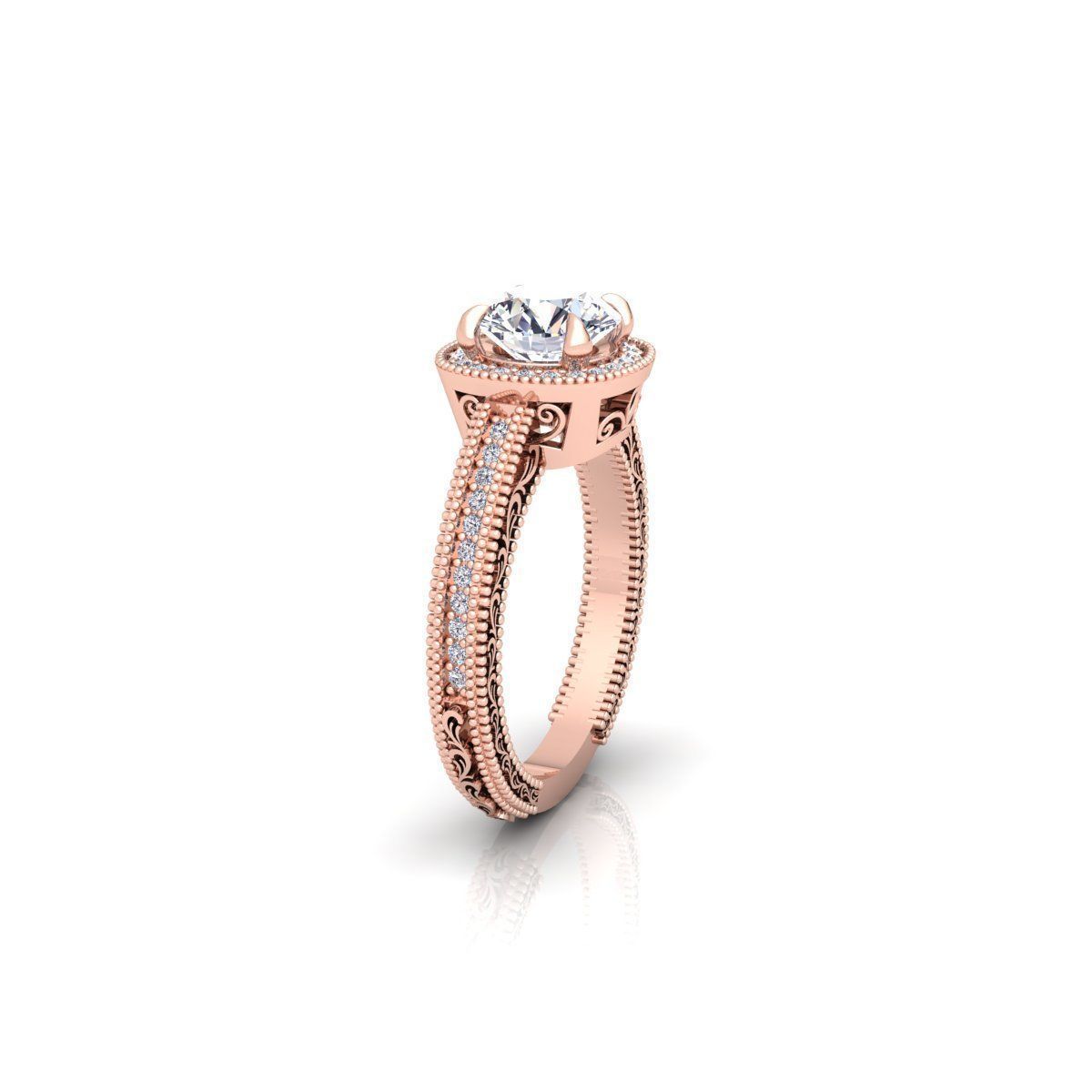 Solitaire Ring 18 3D print model_1